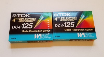 NEW TDK DC4-125 4mm Data Cartridge Media Recogntion System 125m Lot of 2 Sealed
