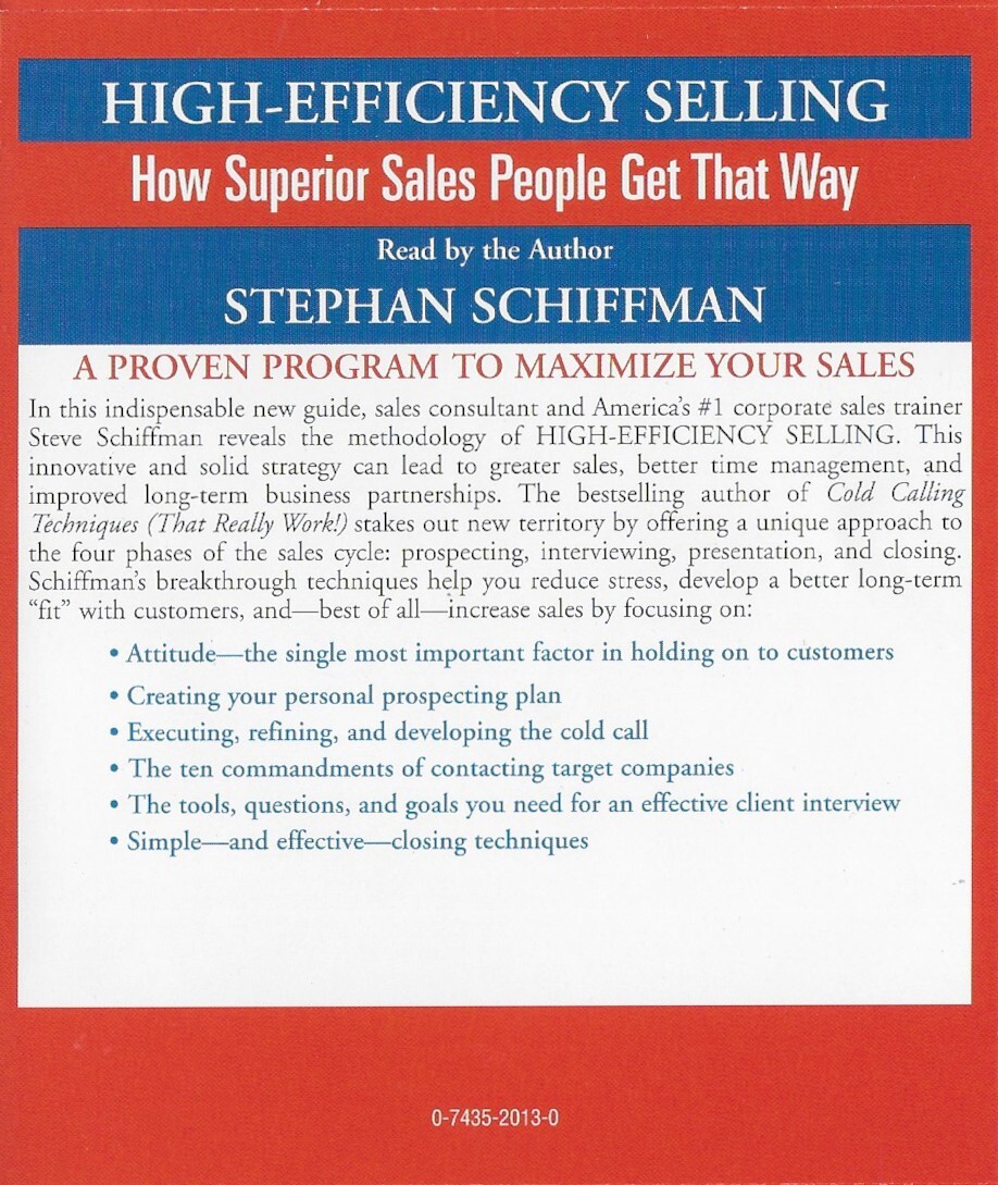 Achievement Sales Academy テキストとCD STEPHAN SCHIFFMAN - High-Efficiency Selling - CD Audio - Superior