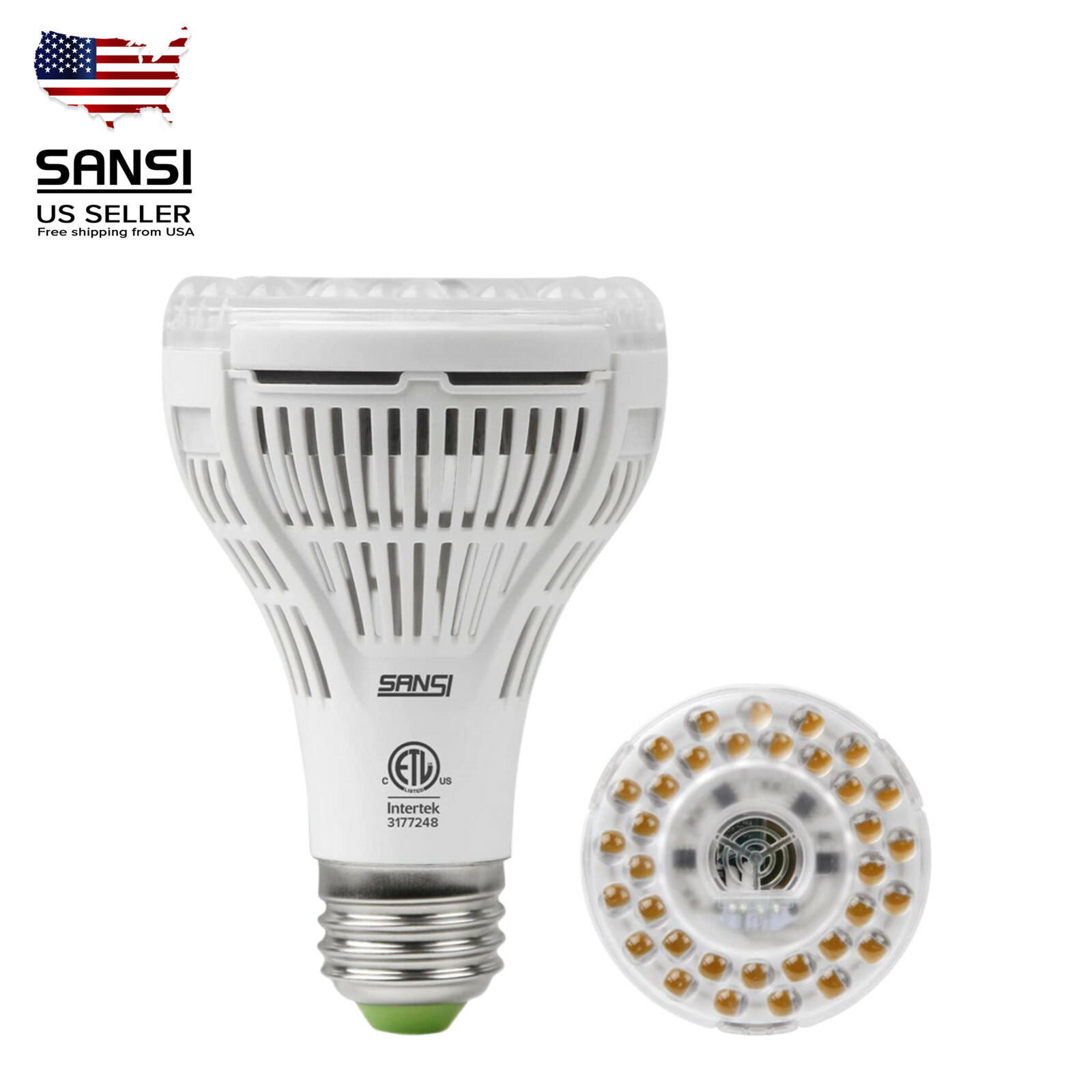 SANSI Grow Light Bulb Full Spectrum 10W 15W 24W 36W Grow Lamp For
