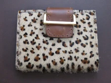 Women's Wallet, Leather, Cowhide, Cheetah print, Mfg by Yoder Leather  (Y FB)