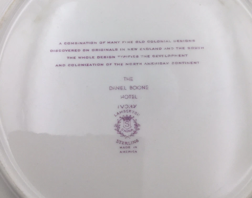 Plato de exhibición de cena de 11" de colección Daniel Boone Hotel Charleston WV West Virginia Foto 3 de 4