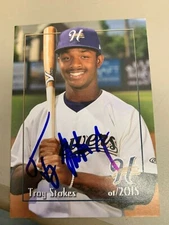 Troy Stokes 2015 Signed Helena Brewers Team Card