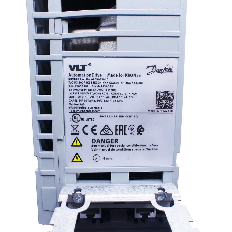 DANFOSS FC-302P1K5T5E20H1XXXXXXS201XALBXCXXXXDX Umrichter 136G5587 -used- - Bild 4 von 4