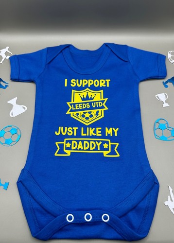 Leeds United FC Personalised Baby Football Vest BabyGrow Bodysuit FREE P&P - Picture 7 of 7