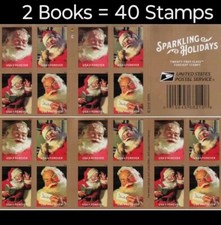 Sparkling Holidays Santa Booklet of 20 Forever Stamps
