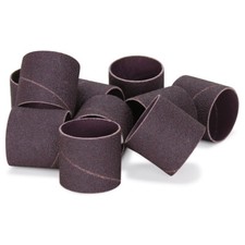 1" x 1" Aluminum Oxide Spiral Bands, No Lap Sanding Sleeves - 10 Pack