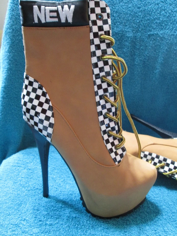 Zapato Republic LA Mujer Cordones 6" Stiletto Botas Talla 6.5 Nueva York Foto 2 de 4