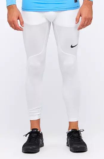 Nike Pro Men's Compression Leggings - White - [838067-100]