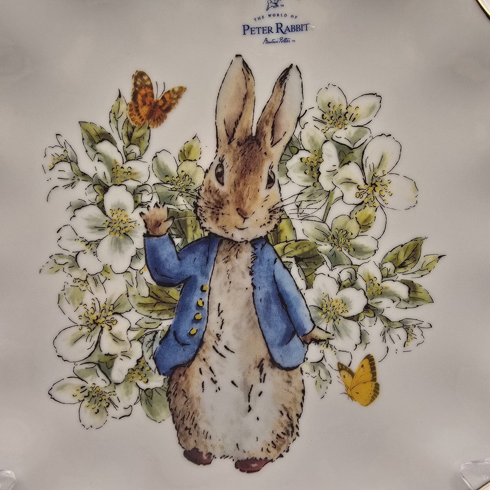 Peter Rabbit Easter Scalloped Dinner Plate Set of 4 Gold Rim Zrike ...