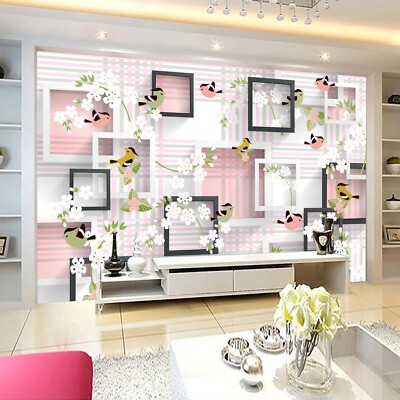3D Flower Branch Bird ZHUA9481 Wallpaper Wall Murals Removable Self-adhesive Ann