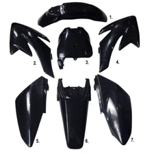 Plastic Fairing Body Kit Black for CRF70 Complete 7 pcs Set