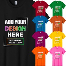 Personalized Customized Gildan Men's T-Shirt Your Business Logo Text Designs USA