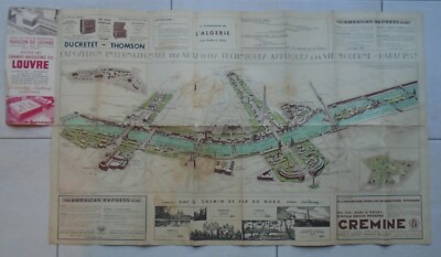 INTERNATIONALE AUSSTELLUNG TECHNISCHE KUNST MODERNES LEBEN PARIS 1937 OFFIZIELLER PLAN