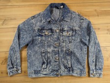 Divided H&m Jean Jacket Small Long Sleeve Acid Washed Blue Denim Jacket