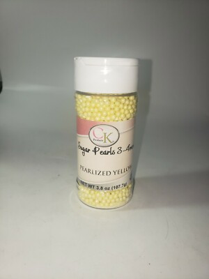 Yellow Sugar 3-4 mm Pearls Cake Cookie 3.8 oz Baking Decorating Sprinkles