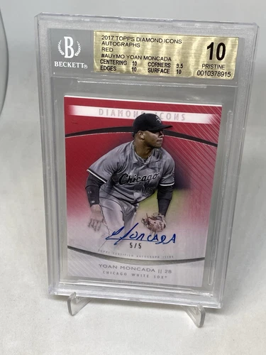 2017 Diamond Icons Autographs YOAN MONCADA RED /5 Auto BGS PRISTINE 10 POP 1