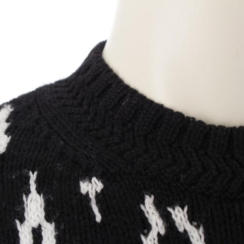 VALENTINO Maglia maglione lana vergine motivo geometrico 1V3KC22G8PN nero M - Foto 9 di 18