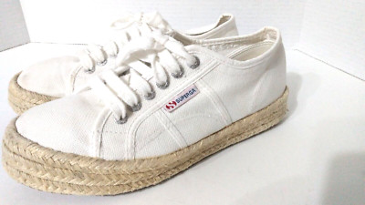 SUPERGA  S00CF20-901 SERIAL Womens US 8 White  Canvas Platform Sneaker Shoes