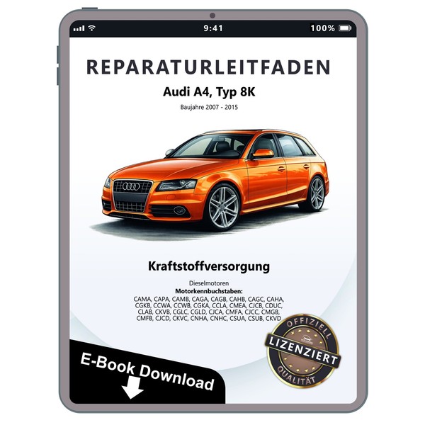 Audi A4 Typ 8K 2007-2015 Kraftstoffversorgung Diesel Werkstatthandbuch PDF Datei-image