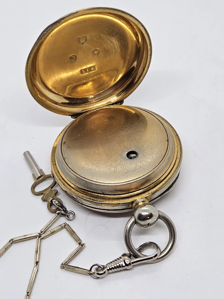 1881 HAMPDEN 'Springfield' Victorian Gents Sterling Silver Key Wind Pocket Watch - Image 4 of 4