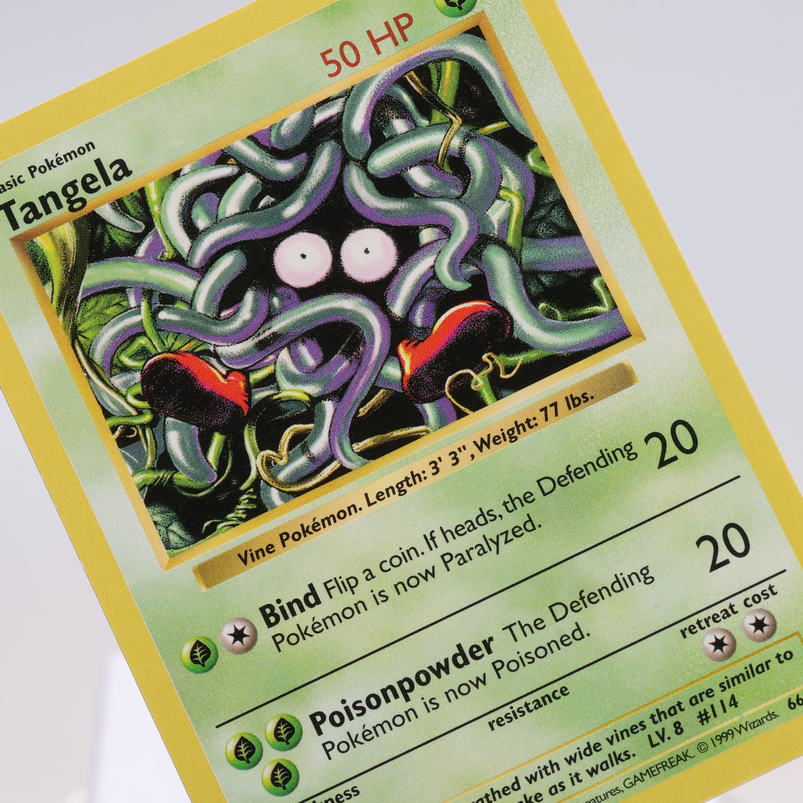 Pokemon TCG - Tangela 66/102 Base Set Common Shadowless WOTC 1999 - EXC/NM