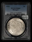 1921 $1 Morgan Silver Dollar - Frosty - PCGS MS 65 - SKU-X6772