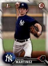 2016 Bowman Draft #BD-106 Nolan Martinez SN New York Yankees Silver Border #/499