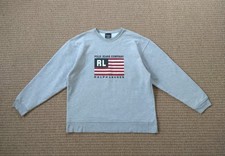 Ralph Lauren Polo Jeans y2k Vintage USA flag Sweatshirt Pullover sz L