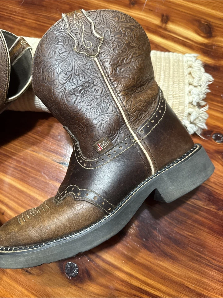 Женские ковбойские сапоги Justin Boots 8,5 цвет коричневый цыганская кожа без застежек - Изображение 2 из 4