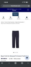 French Toast Boys Pull-On Relaxed Fit Stretch Twill Pant Size 12 Navy