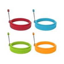 Food Grade Silicone Egg Rings, Multicolor, 10cm, Red, Blue, Green, Orange