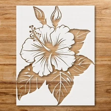 Hibiscus Floral Home Decor Stencil for Tropical Inspired Creations - StencilAir