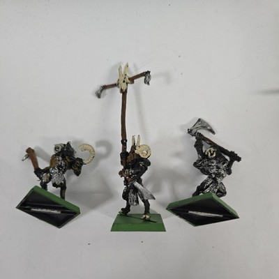Beasts of Chaos Beastmen Bestigor Command Warhammer Fantasy WHFB OOP Metall