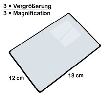Große Leselupe für Senioren Folienlupe 12x18 cm, 3X Vergrößerung, Kunststoff
