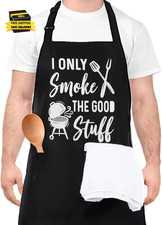 Funny Aprons for Men, Professional Kitchen Cooking Aprons with Two Pockets, Adju