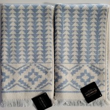 Pendleton SUNDOWN Set of 2 Hand Spa Towels Light Blue Aztec Southwest - 16 x 28  