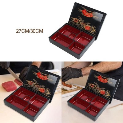 Japanische Bento Box, Lebensmittelbehälter, 5 Fächer, mit Deckel, Snack