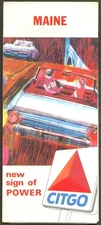 Citgo Gasoline Road Map Maine 1965