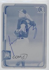 2015 Bowman Chrome Prospects Printing Plate Cyan 1/1 Jarlin Garcia Auto 4m3