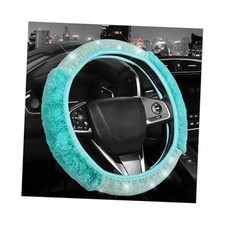 Diamond Fluffy Steering Wheel Cover 15 Inch Soft Plush Rhinestone Car Blue Diamond Fluffy Steering Wheel Cover 15 Inch Soft Plush Rhinestone Car Blue