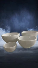 Over and Back Portugal Set of 4 Nesting Bowls – White 3.5” to 7” Never Used