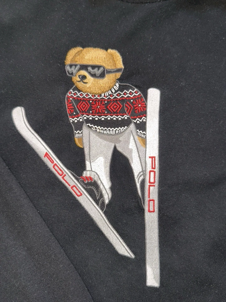 RARE Men’s Polo Ralph Lauren Limited Edition Bear Ski Crewneck Vintage RL 2000 L - Image 2 of 3