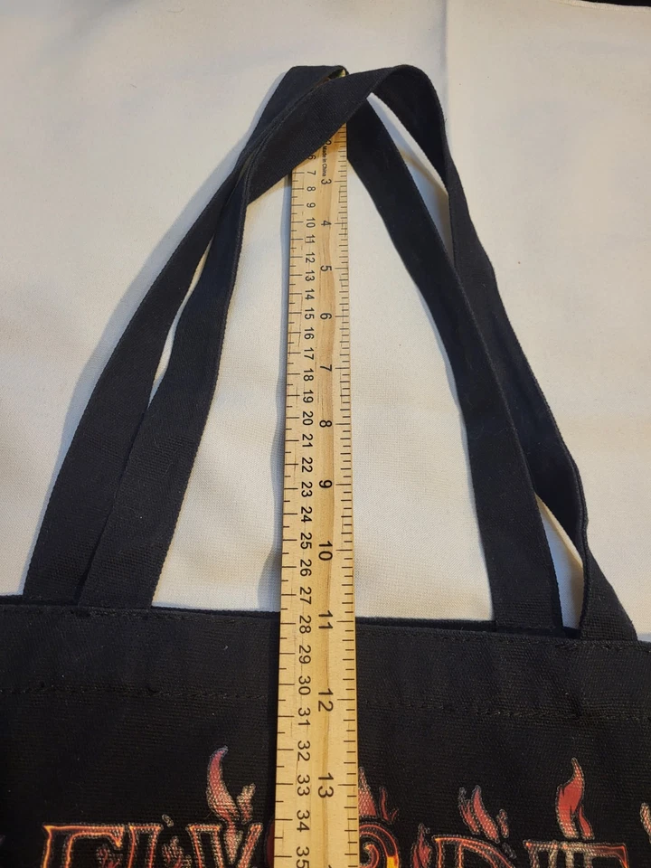 Caffeine And Curses 100% Cotton Canvas Bag With Dragon Graphic Print - Image 4 of 4