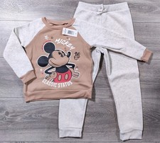 Mickey Mouse Outfit Boys Size 5 Fleece Sweater Pants Disney Classic Status Kids