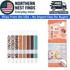 Stylish 8-Pack BPA-Free Pacifier Clips for Newborns  Toddlers - Leopard  More
