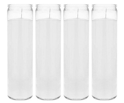 Unscented White Jar Candles in Glass, 5 Pack, 8'' Tall Candles