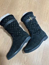 Stivali LOUIS VUITTON tacco monogramma scamosciato nero EU35/US5 119308c