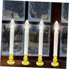 4 Pack Christmas Window Candles Lights, Battery Operated LED With Timer (6 