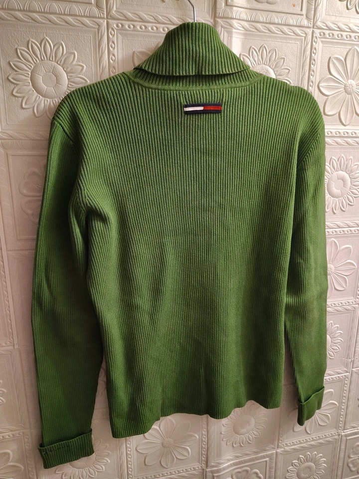 Tommy Hilfiger verde acanalado manga larga cuello alto para mujer grande Foto 4 de 4