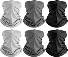 6 Pack Neck Gaiter Face Mask: Breathable Windproof Face Cover Balaclava High Ela